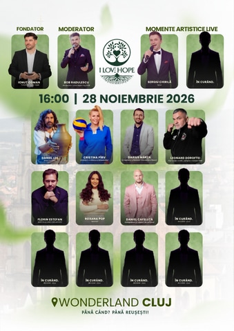 Posterul oficial cu lineup-ul I Love Hope Cluj 2026
