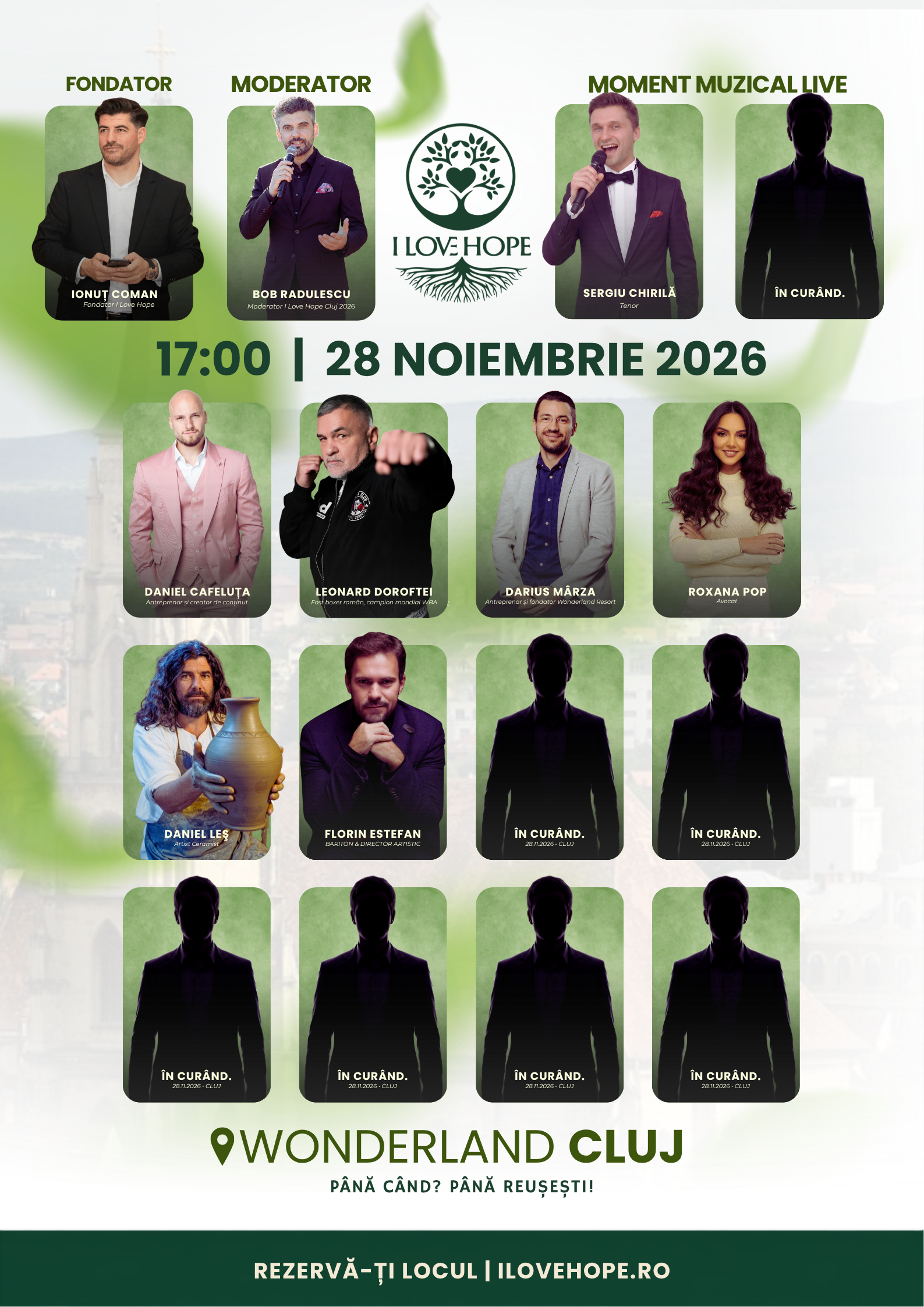 Posterul oficial cu lineup-ul I Love Hope Cluj 2026