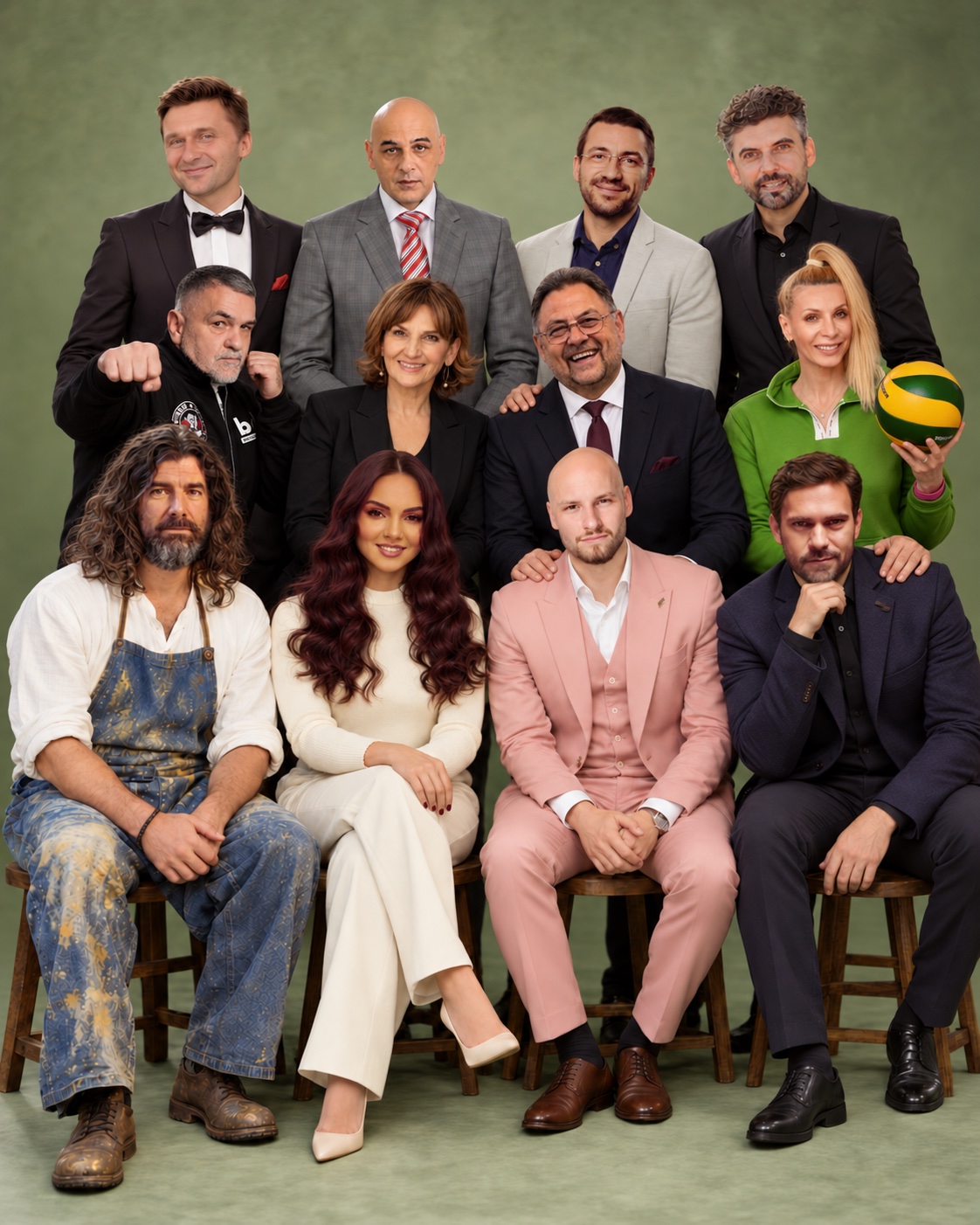 Portret de grup al speakerilor I Love Hope Cluj: Daniel Leș, Darius Mârza, Daniel Cafeluță, Florin Estefan, Roxana Pop, Ioan Ștefan Florian, Cristina Pîrv, Leonard Doroftei, Simona Baciu și Marius Ciprian Pop, alături de moderatorul Bob Rădulescu și tenorul Sergiu Chirilă.